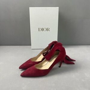 🧨steal Authentic Dior Burgundy Suede Women's Heels